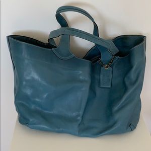 Huge reversible Coach leather & suede tote